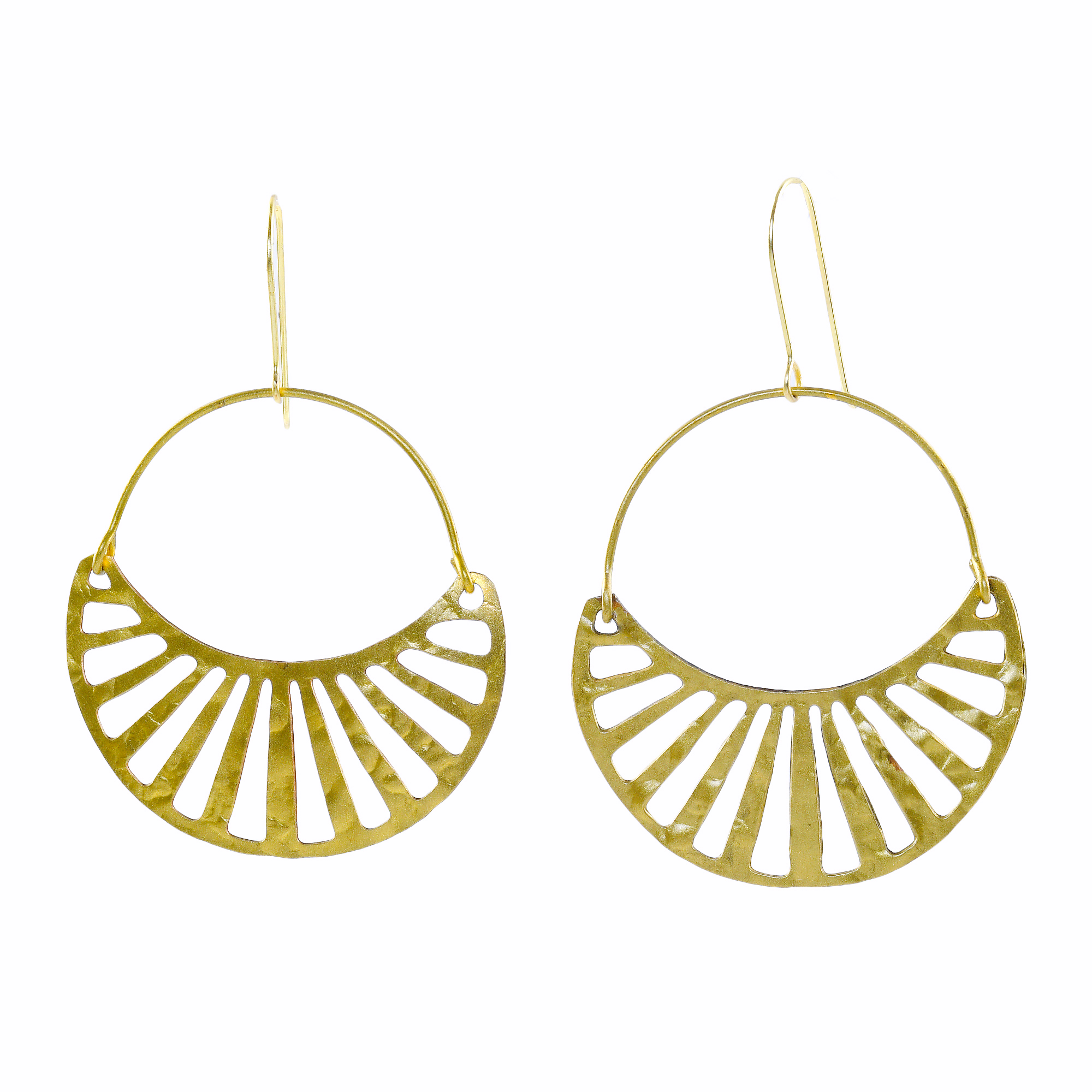 Half Moon Brass Earring view 2