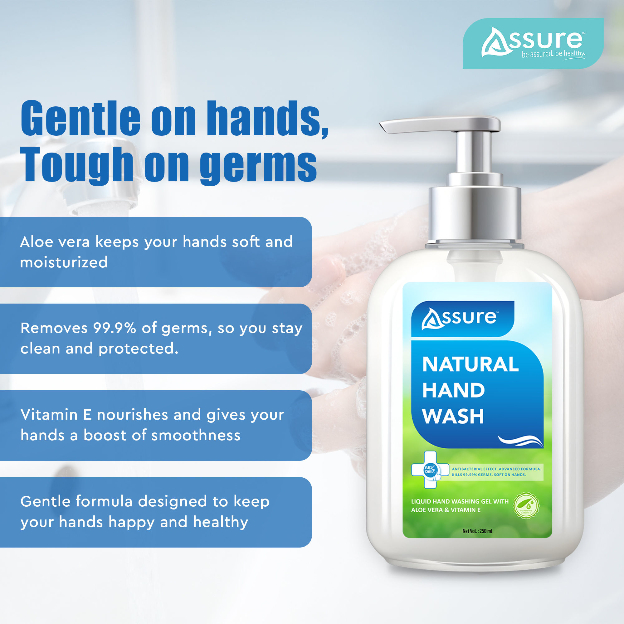 Assure Natural Hand Wash, 250 ml - Pack of 2 view 2