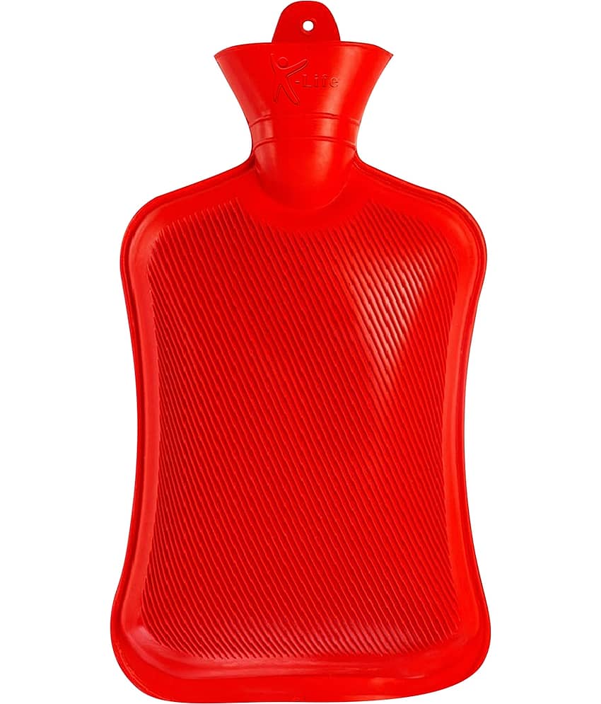 K-life Leak Proof Thick Rubber Heating Pad Pain Relief Non-electrical 2 L Hot Water Bag (Red)