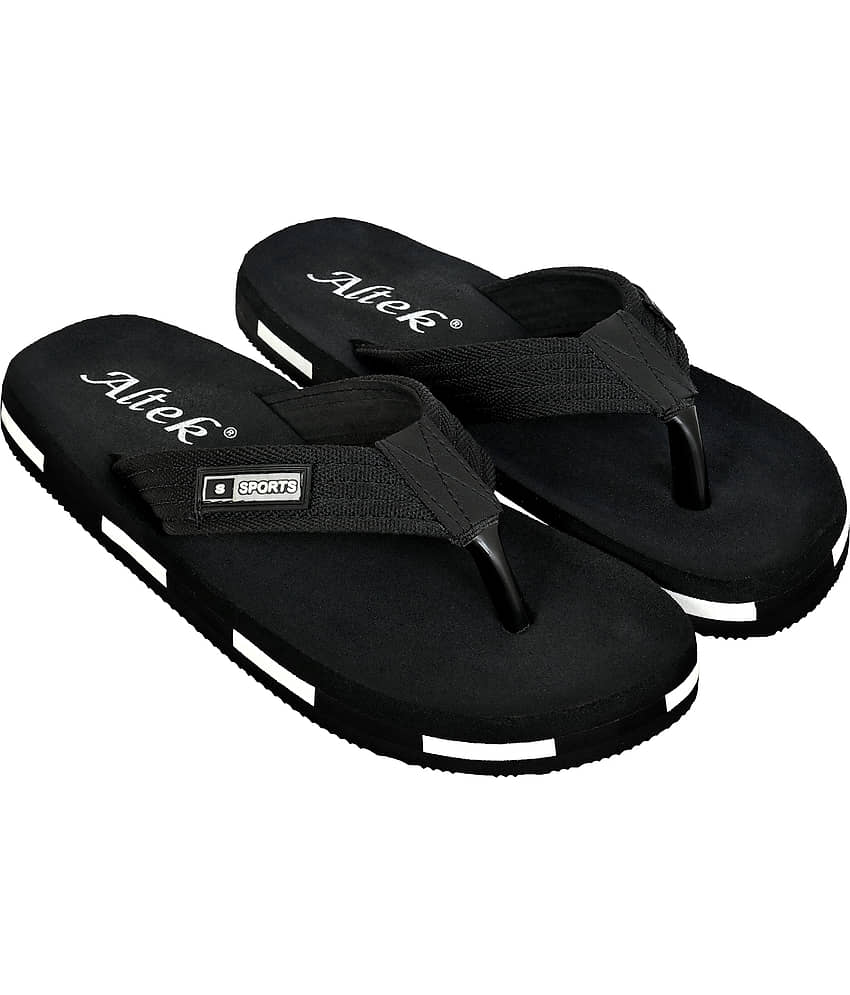 Altek Black Men's Massage Flip Flop view 2