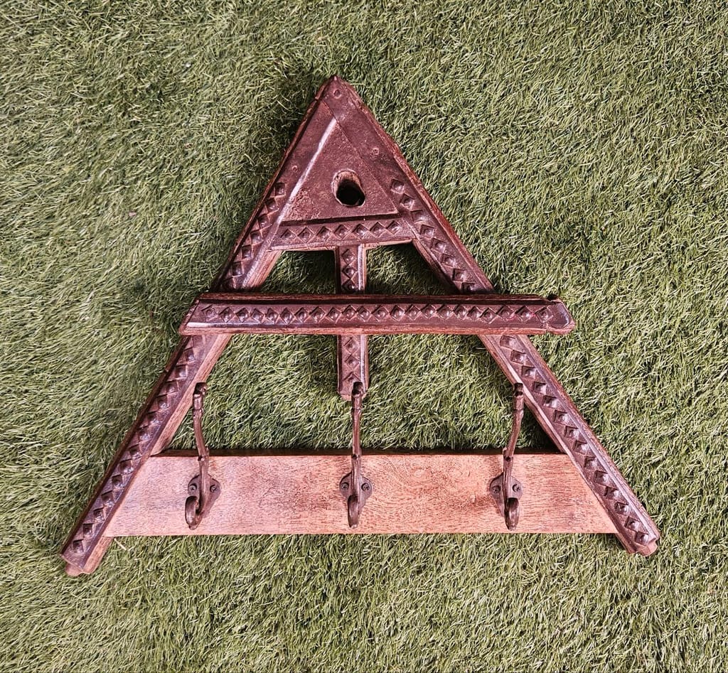 Handmade Wooden Cloth Hanger (Size 64x54x12 cm) view 2
