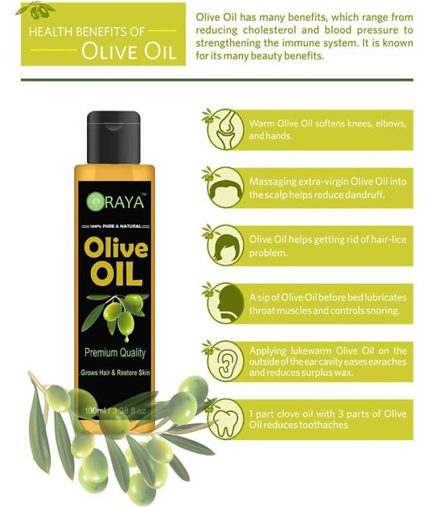 ORAYA 100% Pure & Natural Virgin Pure Olive Oil Hair Oil- 100 ml view 2