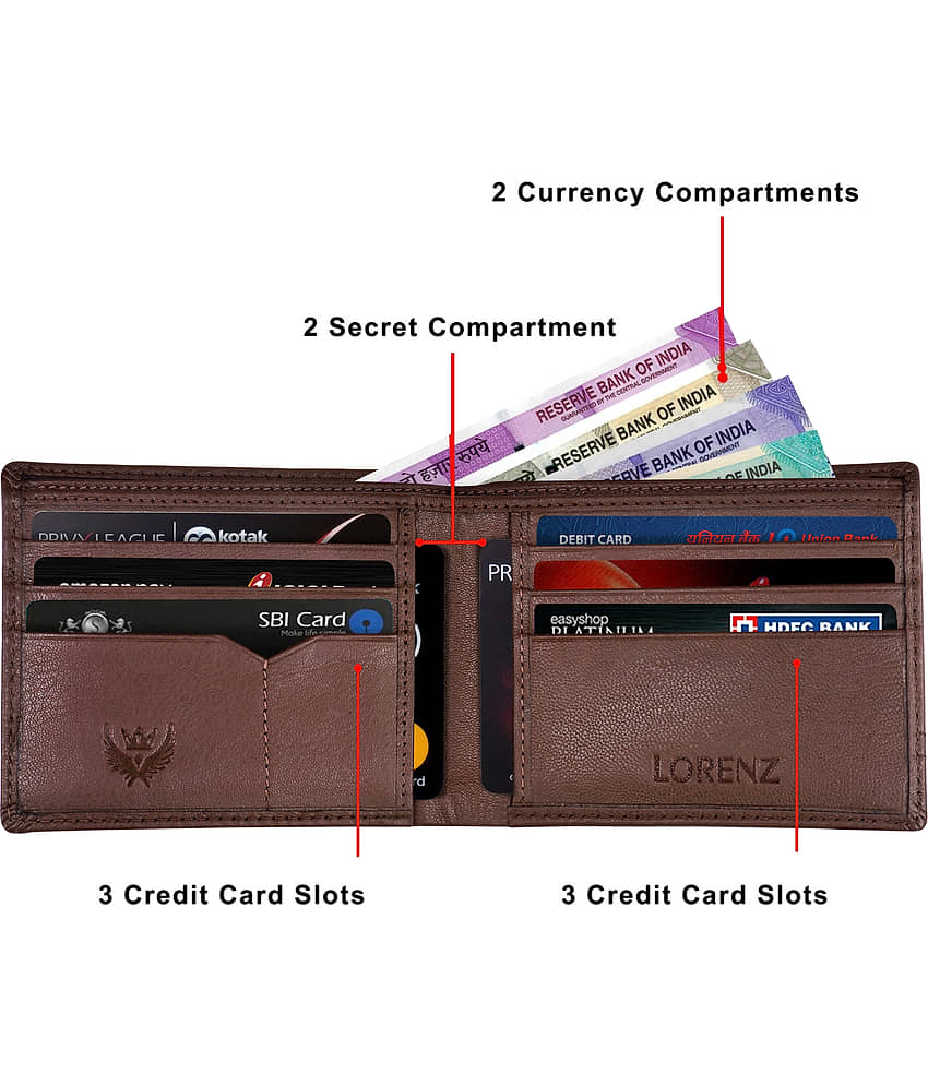Lorenz Black 100% Leather Men's RFID Wallet ( Pack of 1 ) view 2