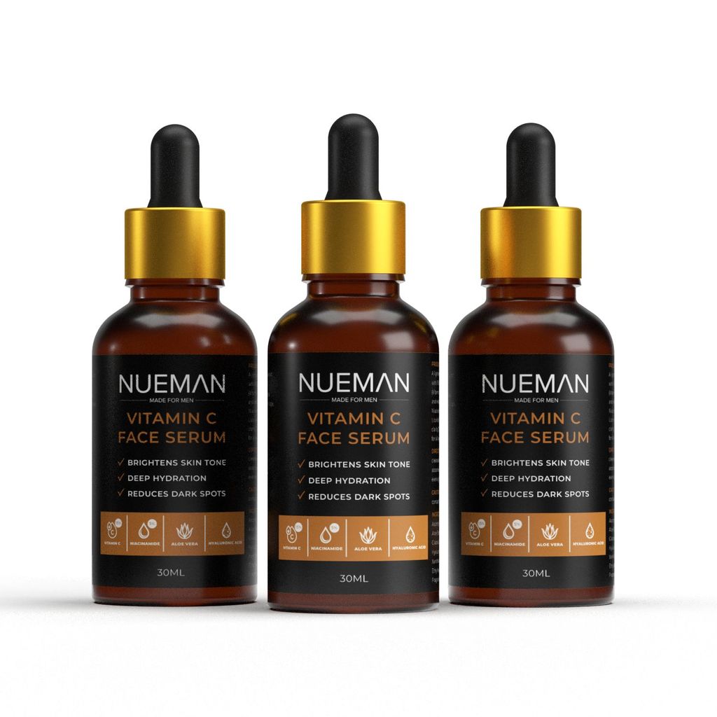 NUEMAN Vitamin C Face Serum | For Men | With 15% Vitamin C, Niacinamide, Hyaluronic Acid & Licorice | Brightens Skin, Fades Spots | Fragrance-Free & Dermatologically Tested