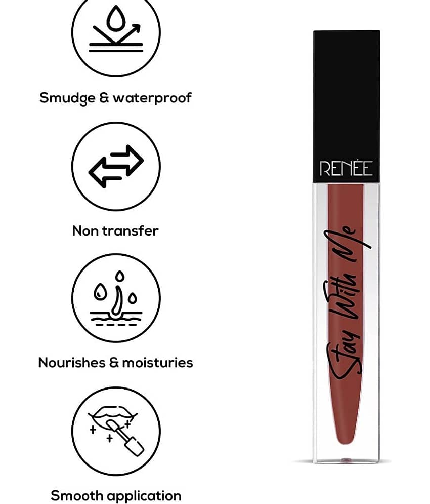 RENEE Stay With Me Matte Lip Color - Mad For Maroon, Long lasting, Light Weight & Smudge Proof, 5ml view 2