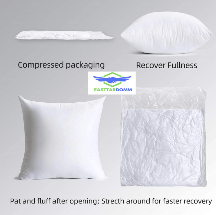 EASTTARDOMM Polyester Fibre Solid Cushion Pack of 3 | White | Size – 16 x 16 Inches | view 2