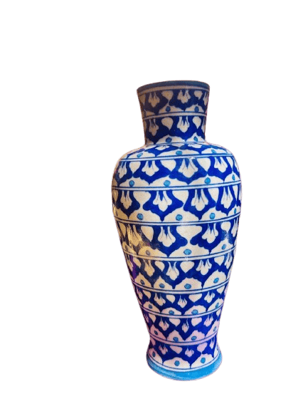 Blue and White Porcelain Bud Vase with Floral Pattern view 2