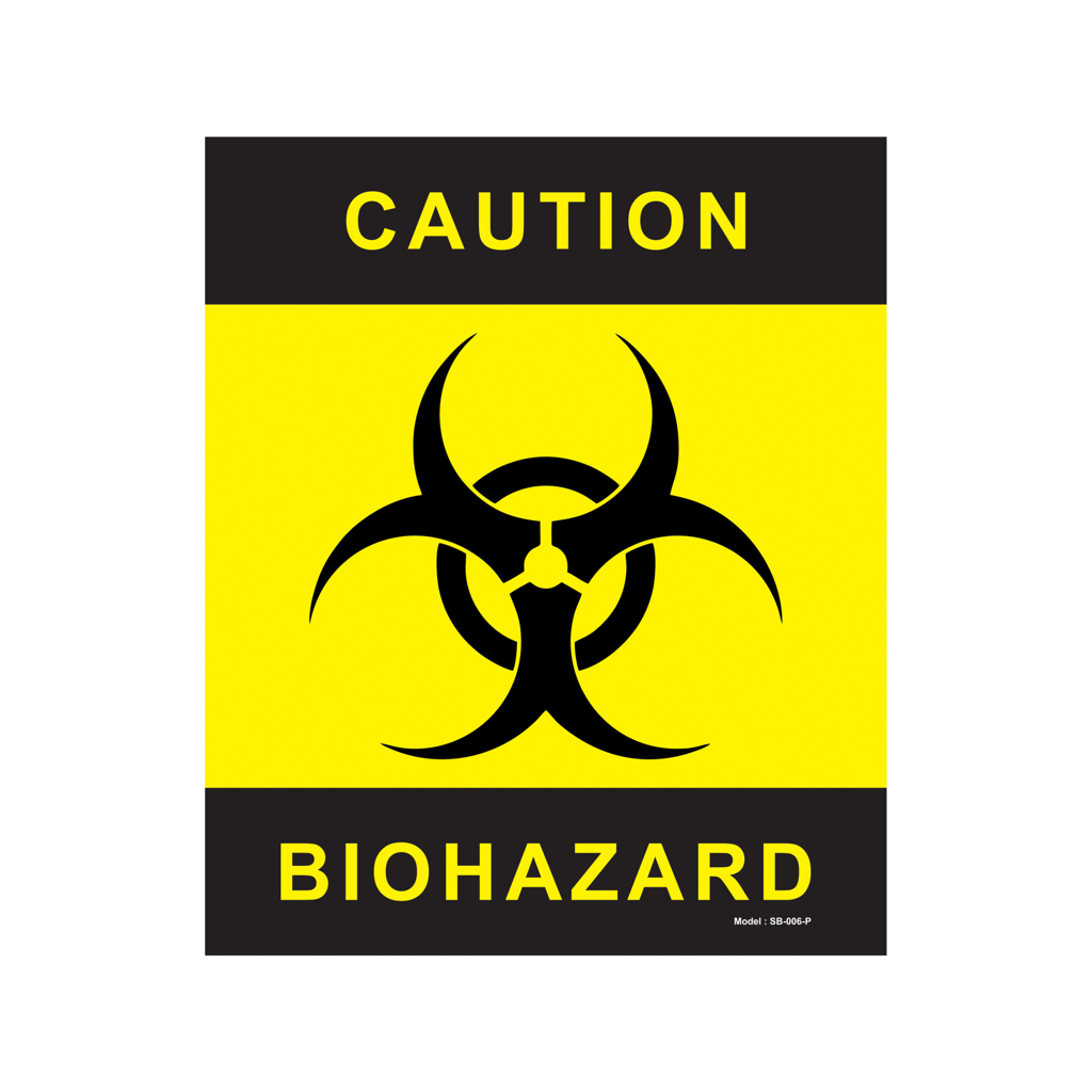 Biohazard Caution Sticker A3 - High-Visibility Safety Labels with Black and Yellow Symbol | Waterproof, (Pack of 5)