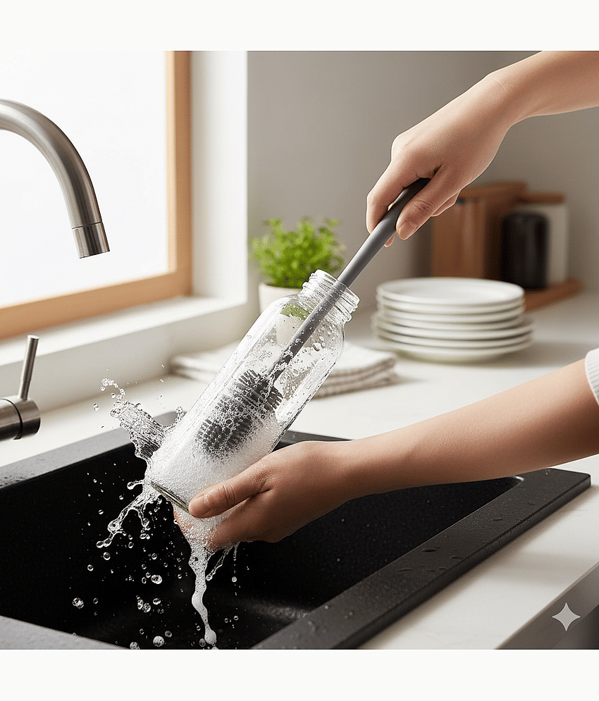 (Pack 2) Long Handle Bottle Cleaning Brush, Bottle Cleaning Brush, Bottle Brush, Bottle Cleaaner Brush, Glass Cleaning Brush, Long Bottle Cleaning Brush, Cleaning Brush, Home Cleaning Brush, Kitchen Cleaning Brush