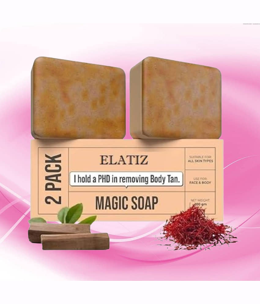 Elatiz Beauty Sandalwood & Saffron soap Magic Soap for All Skin Type ( Pack of 2 )