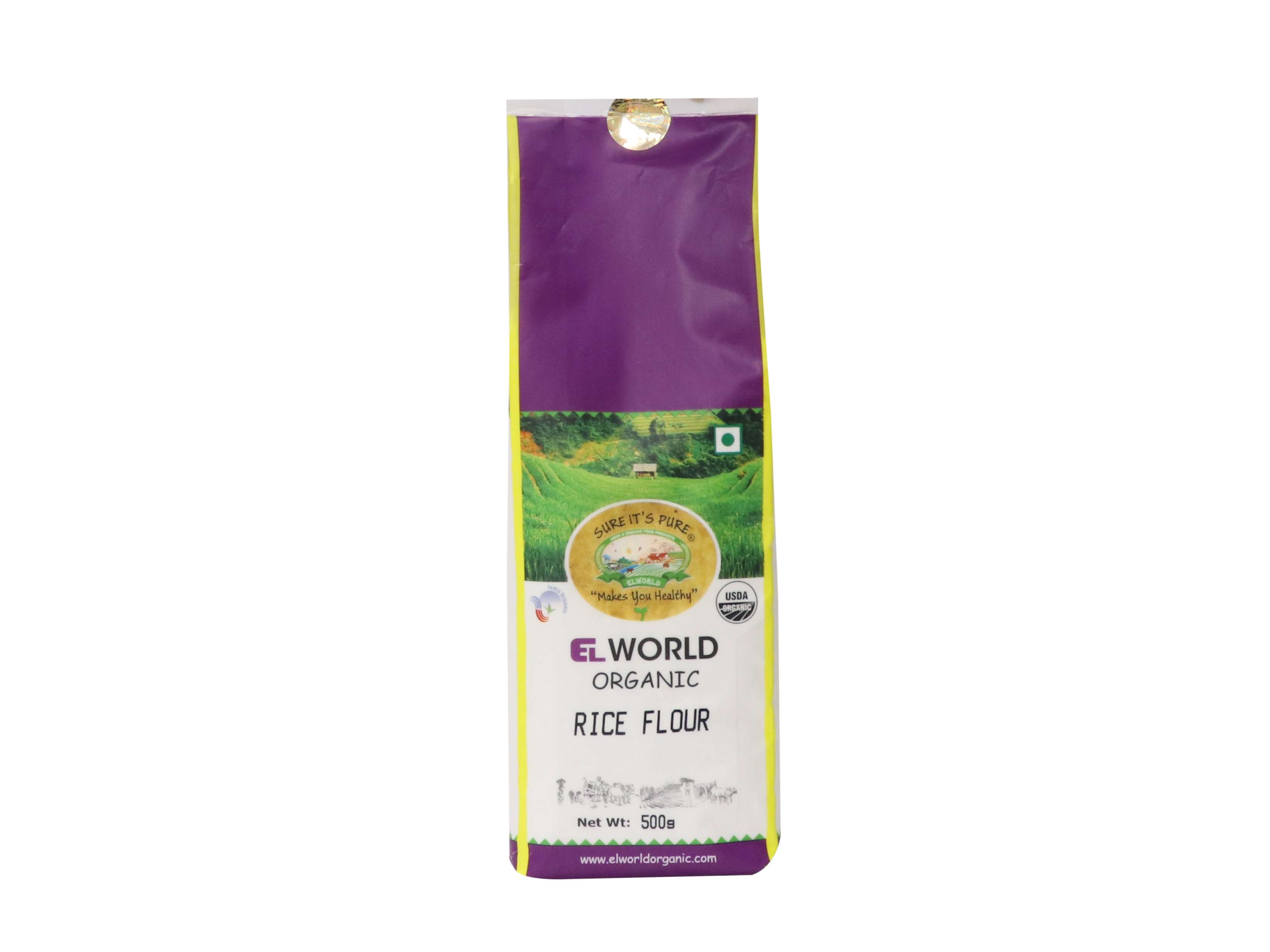 Elworld Agro & Organic Food Products Rice Flour 500g view 2