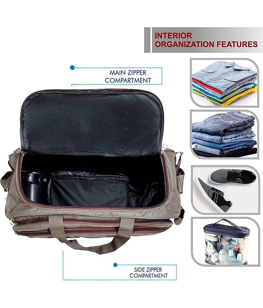 AXEN BAGS 60 Ltrs Beige Polyester Duffle Trolley view 2