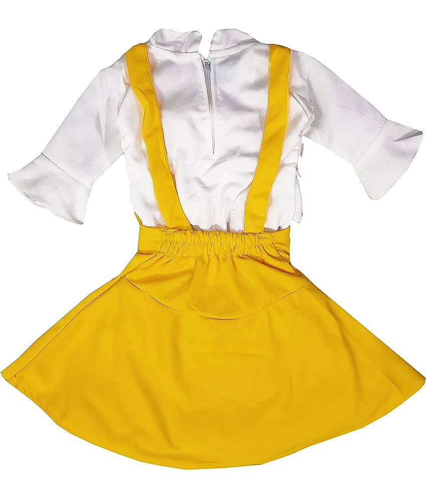 LITTLE PANDA Baby Girls Polyester Dungaree Sets ( Yellow ) view 2