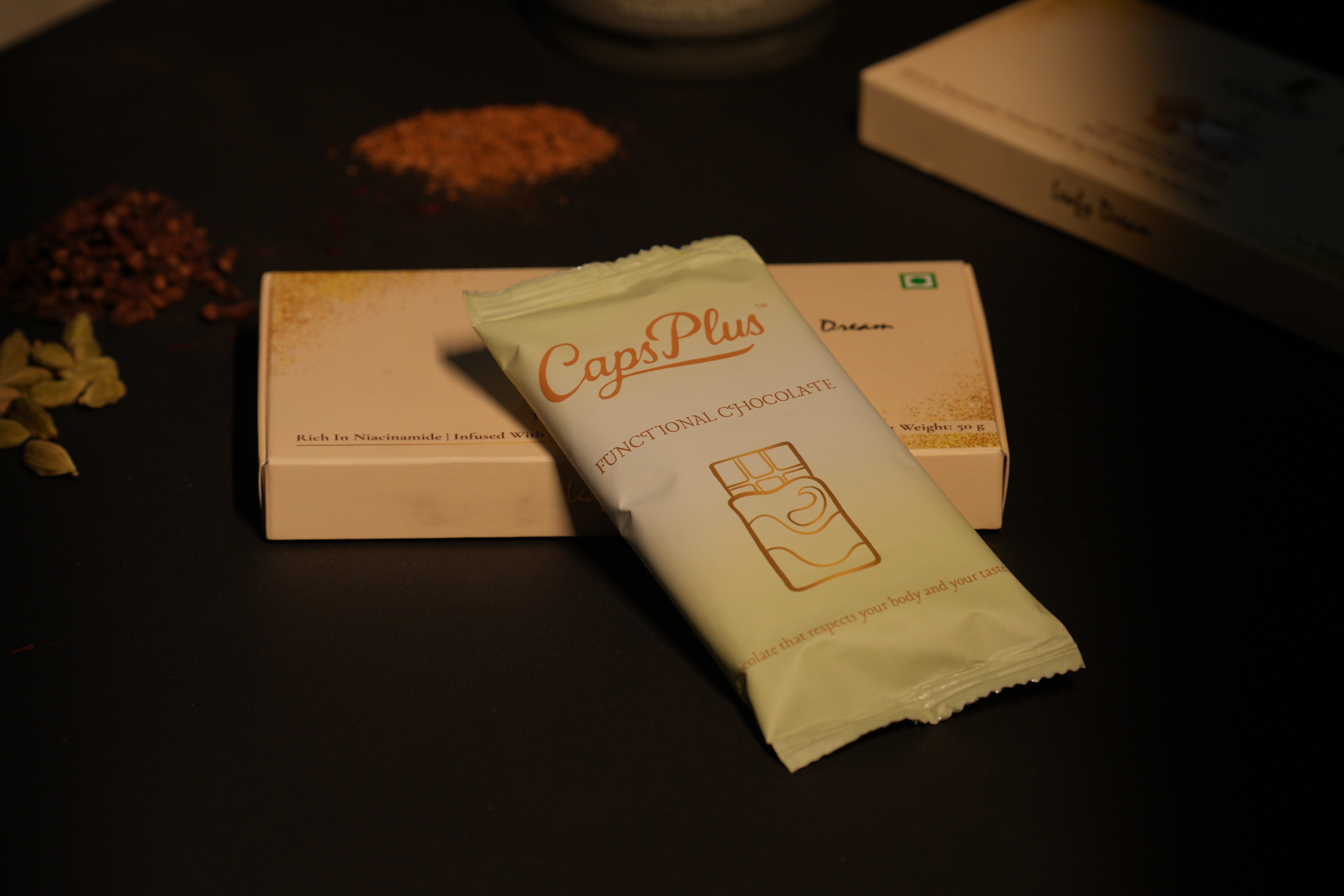 Caps Plus: Kesar Chai Spiced (White Chocolate) view 2
