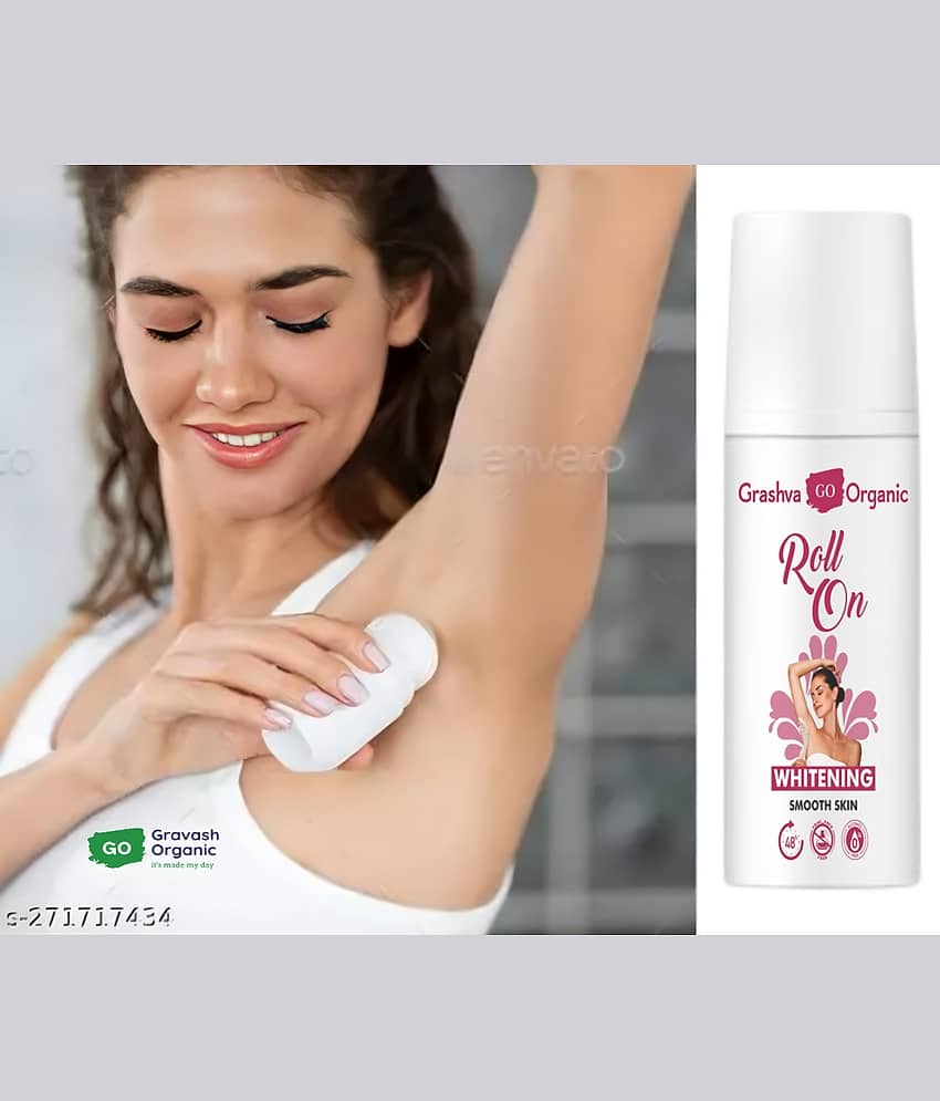 GRASHVA ORGANIC UnderArm Roll On - Whitens & Brightens Skin, Prevents Odour, Aqua Fragrance Deodorant Roll-on - For Men & Women (50 ml) view 2