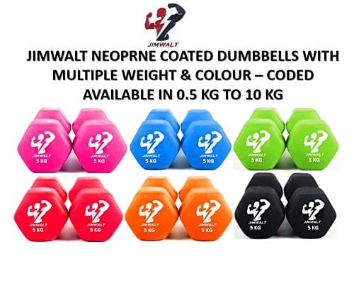 The Indian Made Jimwalt Premium Neoprene Dumbbells Proudly Made in India (1+1=2 RED) view 2