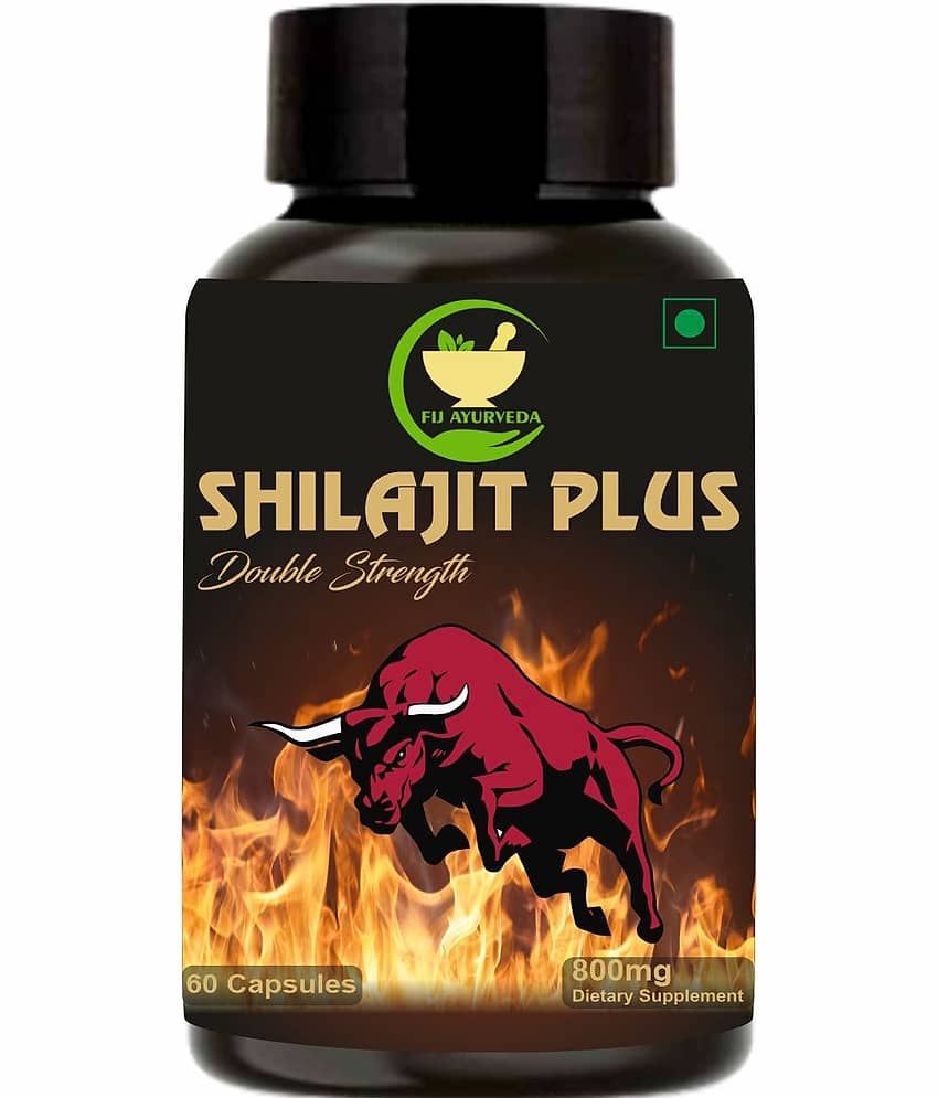 FIJ AYURVEDA Shilajit Plus Extract Capsule | Premium Shilajit | for Men & Women – 800mg 60 Capsules