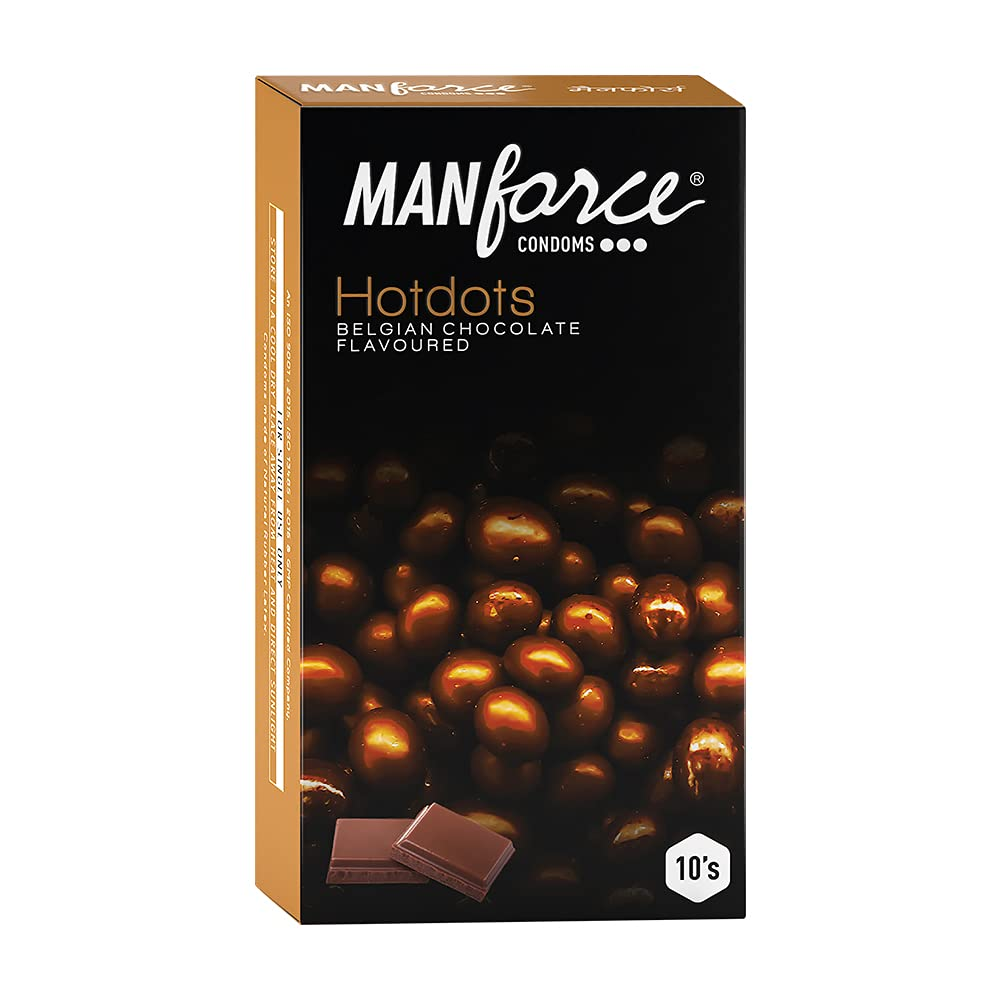 MANFORCE Premium Hotdots Belgian Chocolate Condoms with Bigger Dots - 10s (Pack of 2) Condom (Set of 2 20 Sheets) view 2