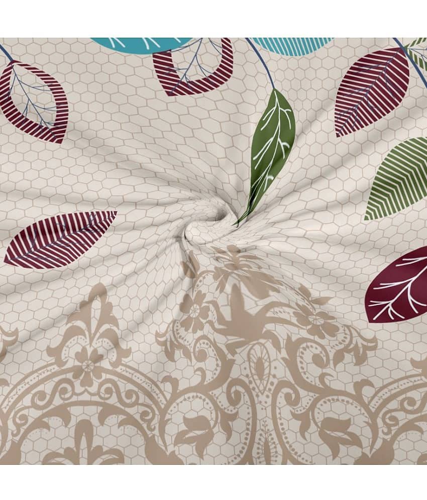 CG HOMES Microfiber Nature 1 Double Bedsheet with 2 Pillow Covers - Beige view 2