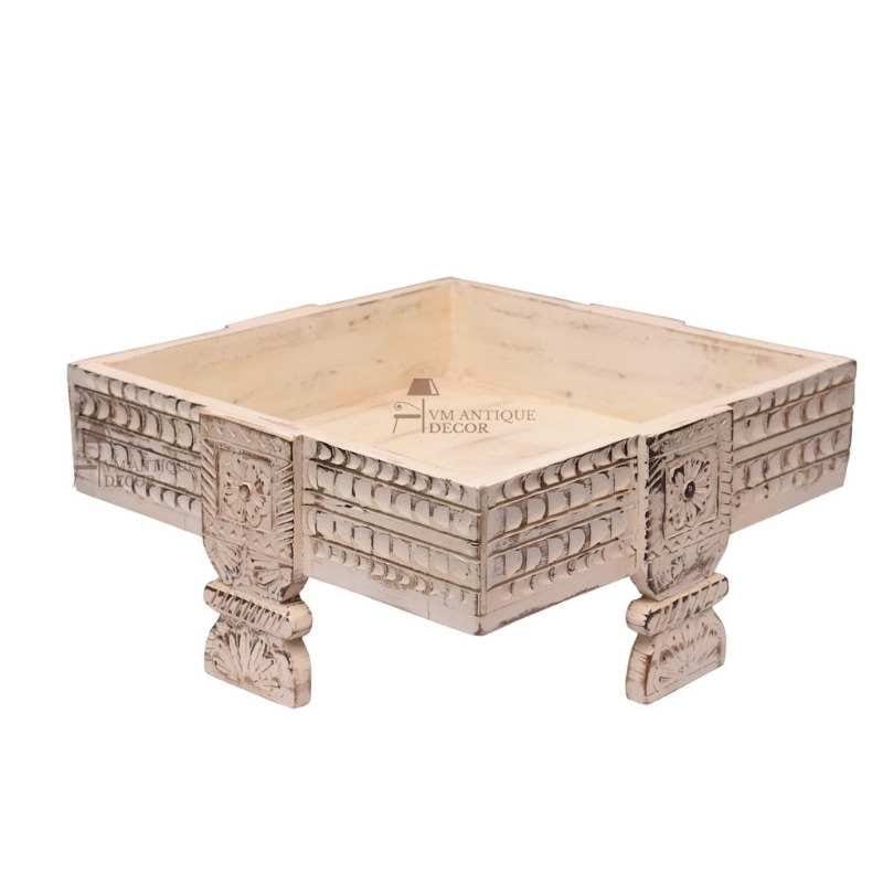 Unique Wooden Square Coffee Table view 2