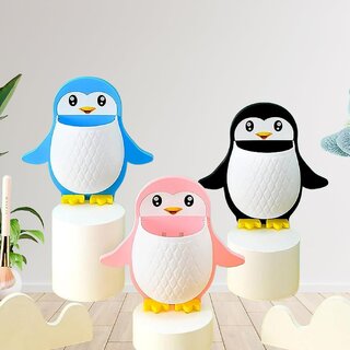 Pioneers Wall Mounted Penguin Toothbrush Holder Self Adhesive Bathroom Organizer, Designer Brush Holder for Toothbrushes, Makeup Brushes & Multipurpose Storage. view 2