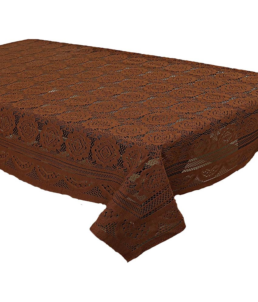 Brown Cotton Table Cover (Pack of 1) view 2
