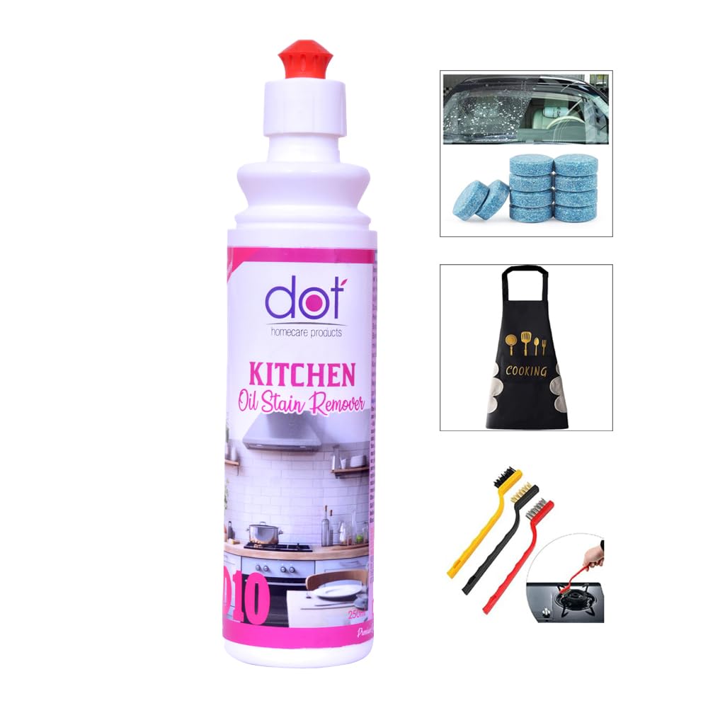 DOT Homecare Products | Kitchen Cleaner 250ml | Powerful Non Acidic heavy oil stain remover, gum remover, sticker marks, Chimney, Grill, Stoves, Fans, Permanent Marker stains, Burnt-on-Foods view 2