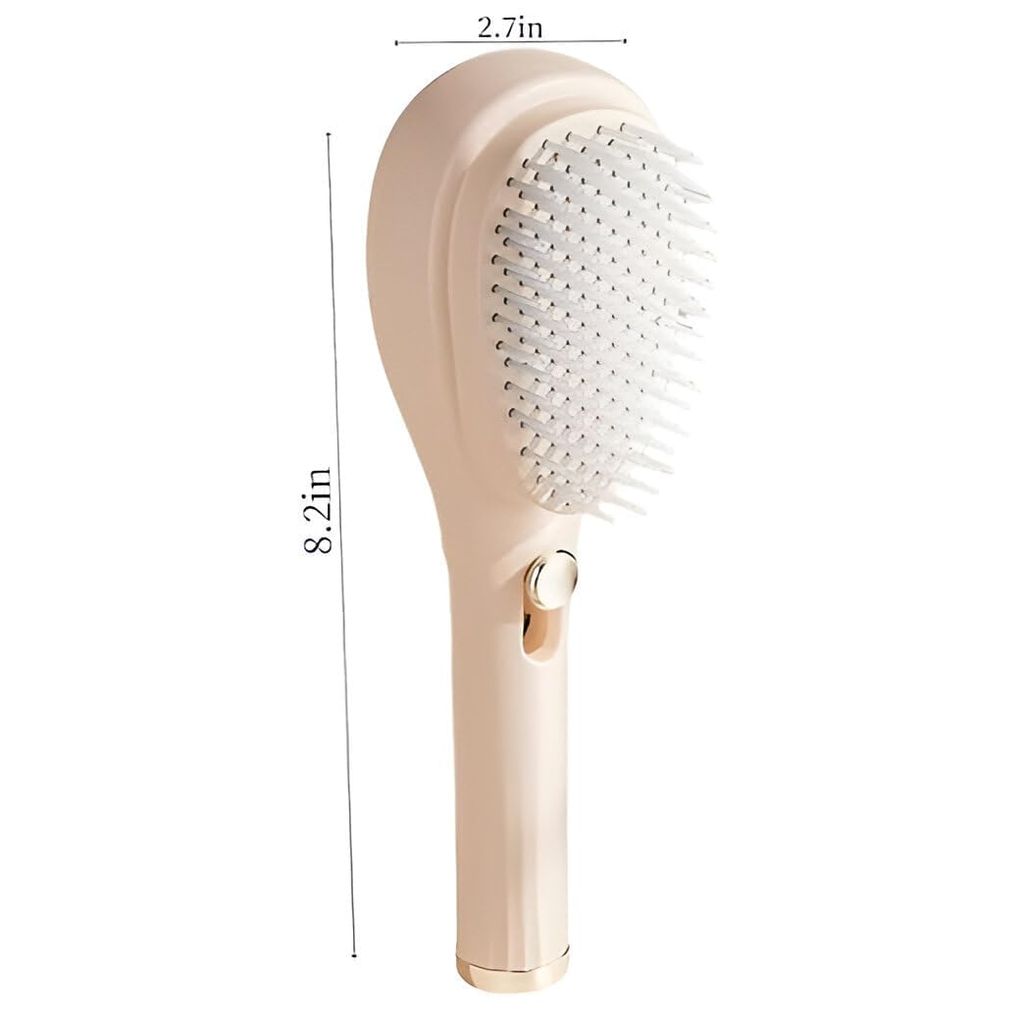 Lifeori 2-in-1 Self-Cleaning Hair Brush with Scalp Massager | Anti-Static Detangling Massage Comb for Women, Men & Kids (Multicolour) view 2