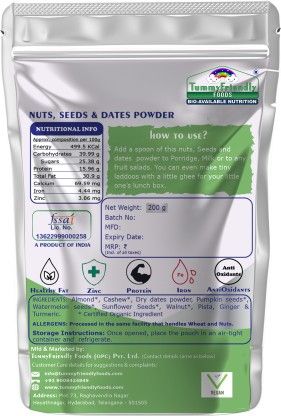 TummyFriendly Foods Premium Nuts, Seeds and Dates Powder, Dry Fruits Powder For Baby 8+ Months, 200 gm Cereal view 2