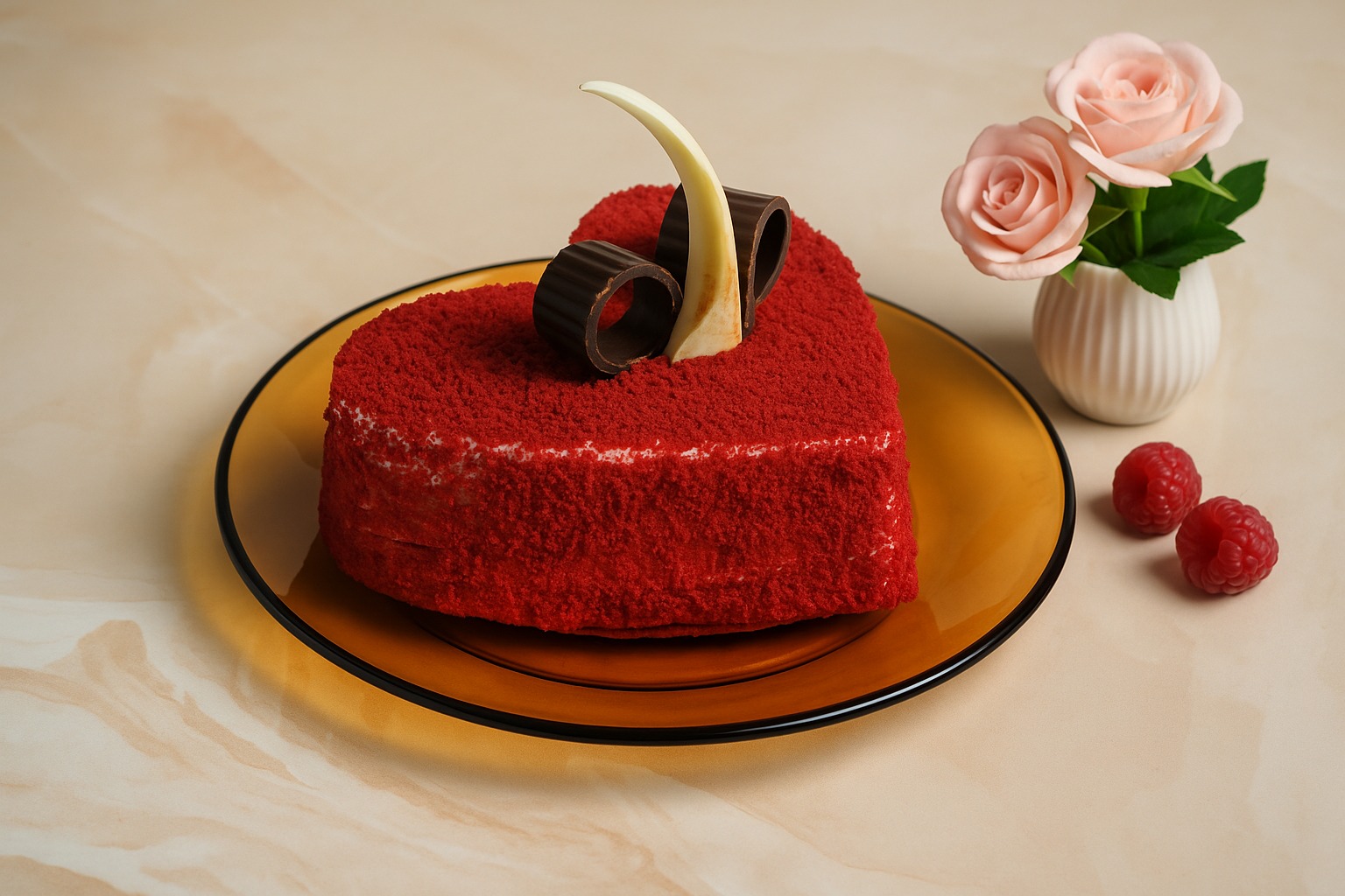 Red velvet heart bento cake - 300g