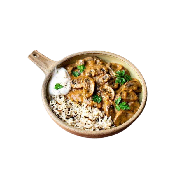 Veg Stroganoff With Herbed Rice