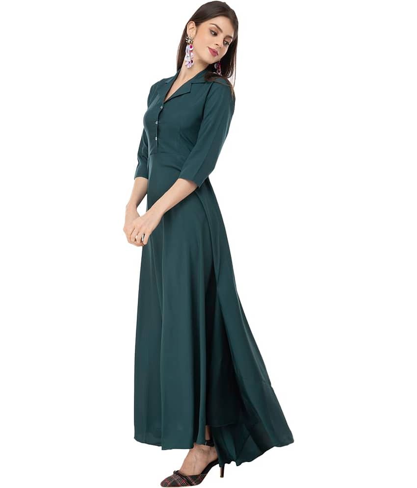 Rudrakriti Women Crepe Solid A-line Dress ( Purple ) view 2