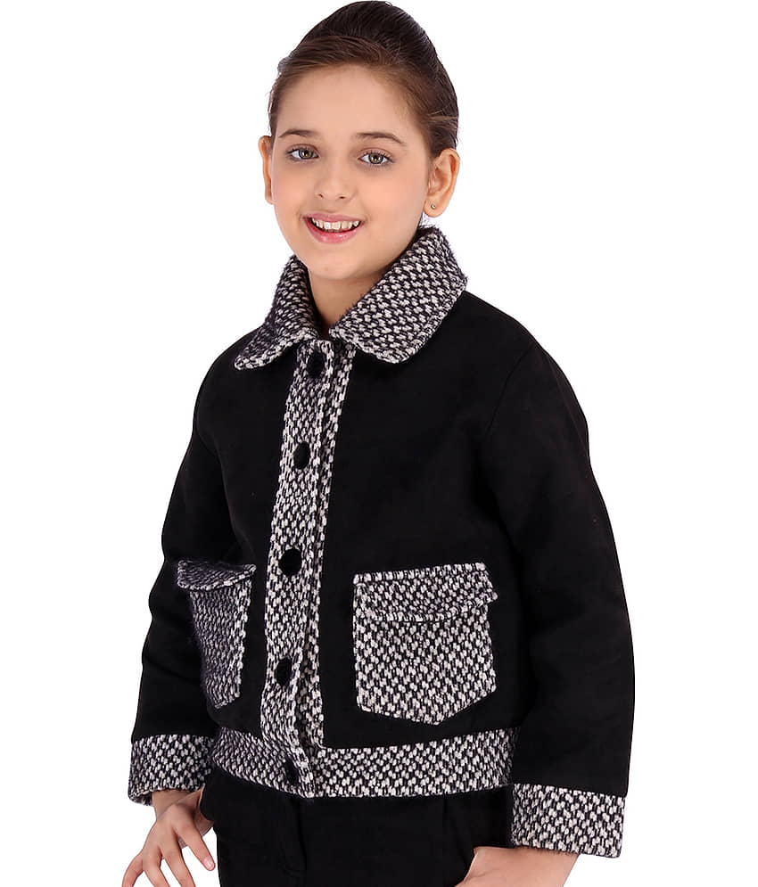 Partywear Houndstooth Pattern Winter Coat view 2