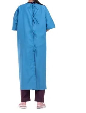Unisex Patient Gown Back Open Tie Type Ideal only for Patients Sky Blue Gown Hospital Scrub (Free Size) view 2