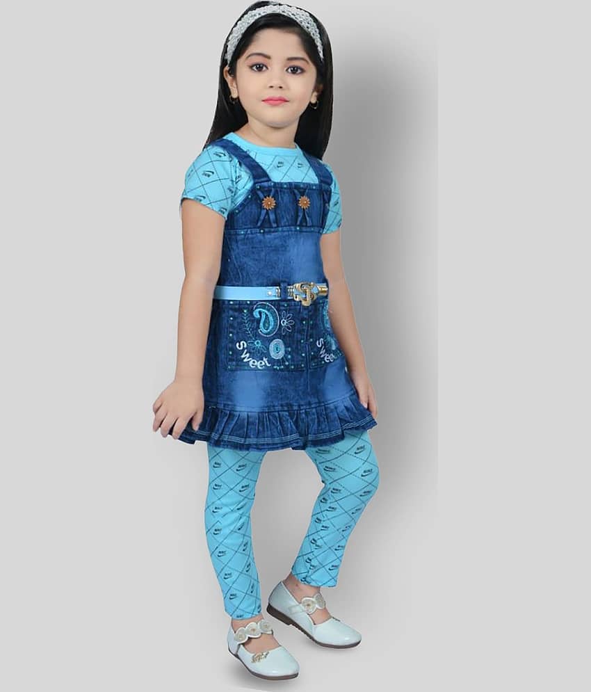 NewCollections Denim Dungarees For Girls ( Pack of 1 , Light Pink ) view 2