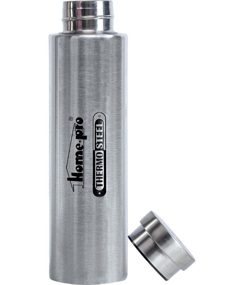 HomePro - Stainless Steel Vacuum Bottle 800ml, Silver 100% leak proof Pack of 2 for Home | Gym | Fridge | School | Office | Trekking & Hiking Bottle view 2