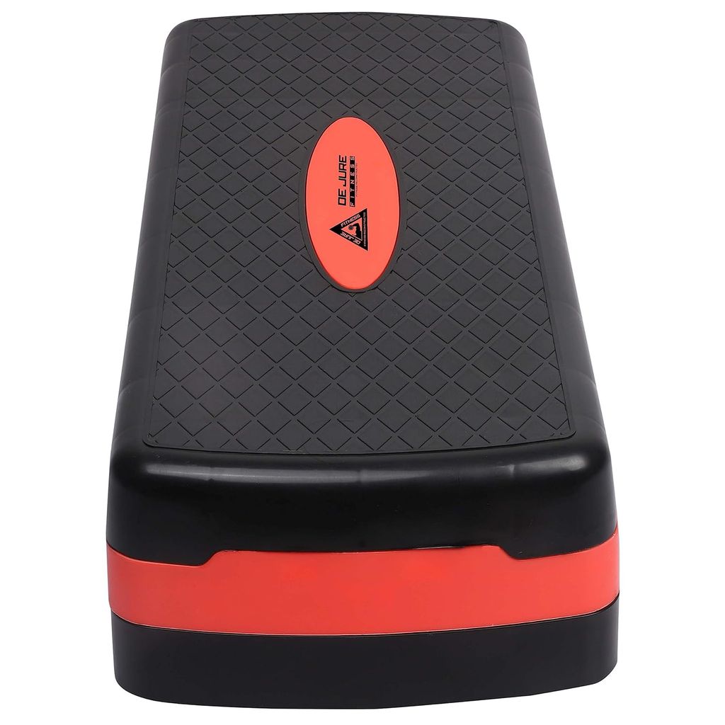 De Jure Fitness Aerobic Stepper, Two Height Level Adjustments - 4 inches and 6 inches, Slip-Resistant & Shock Absorbing Platform for Extra-Durability, Supports Upto 200 KG, (Red) view 2