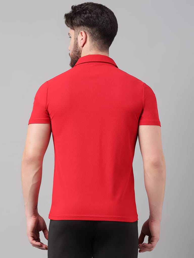 Solid Color Cotton Polo T-shirt For Men (Combo Tshirts) view 2