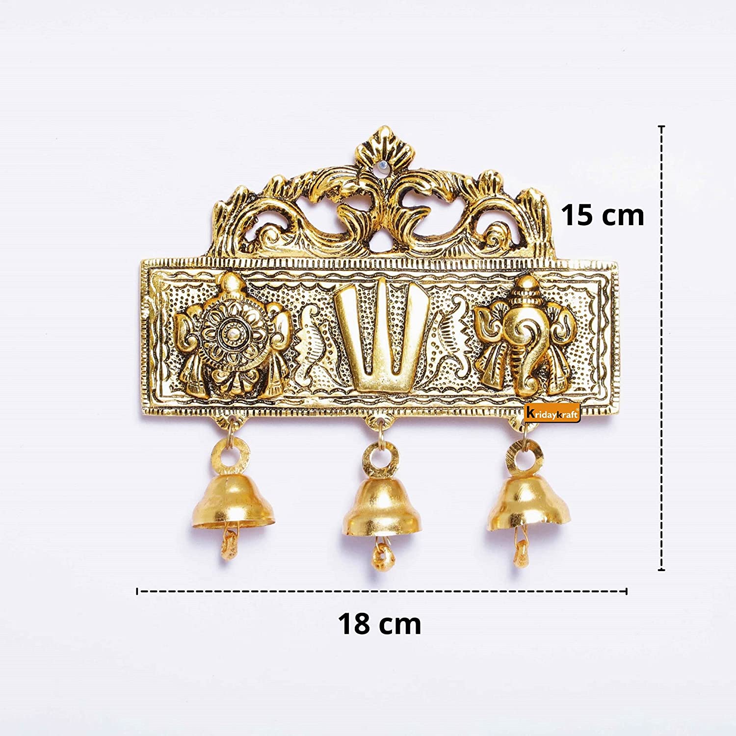 DreamKraft Tirupati Door Hanging Shankh Chakra Namah Latkan Gold Plating Antique Decorative view 2