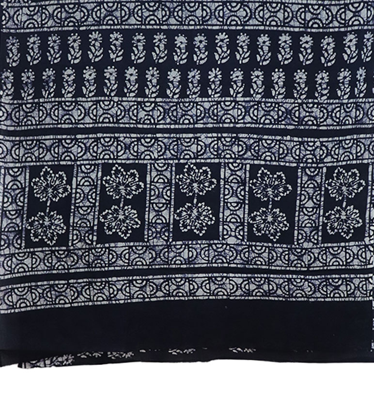 Handcrafted Batik Cotton Handblock Saree view 2