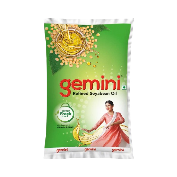 Gemini Refined Soyabean Oil Pouch 1 Ltr