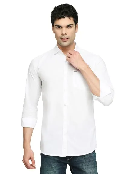 Grandstitch Men's Solid Regular Fit Cotton Casual Shirt with Spread Collar & Full Sleeves