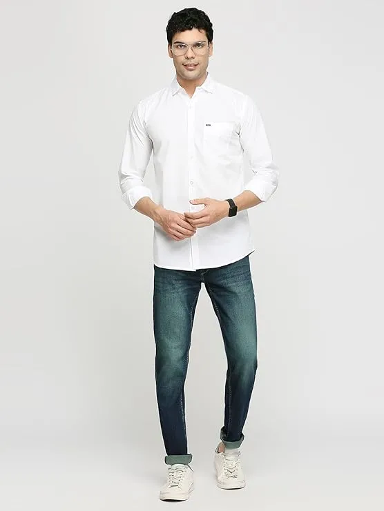 Grandstitch Men's Solid Regular Fit Cotton Casual Shirt with Spread Collar & Full Sleeves view 2