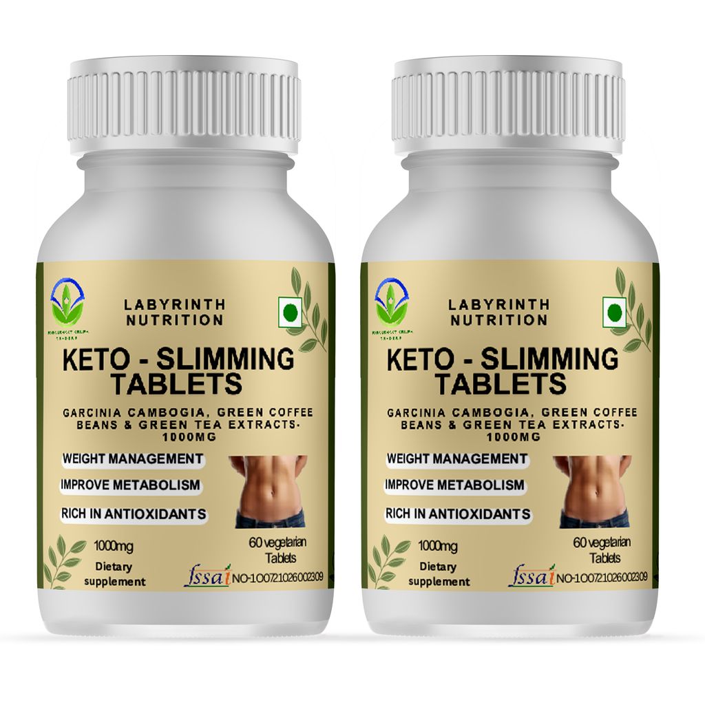 LABYRINTH NUTRITION Keto Slimming Tablets Garcinia Cambogia, Green Coffee Beans & Green Tea Extracts 1000mg_60T view 2