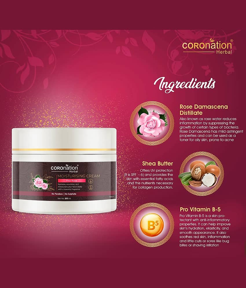 coronation herbal Pink Rose Moisturizer 200 ml view 2