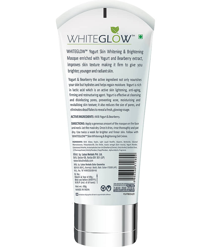 Lotus Herbals Whiteglow Yogurt Skin Whitening & Brightening Masque, 80G view 2