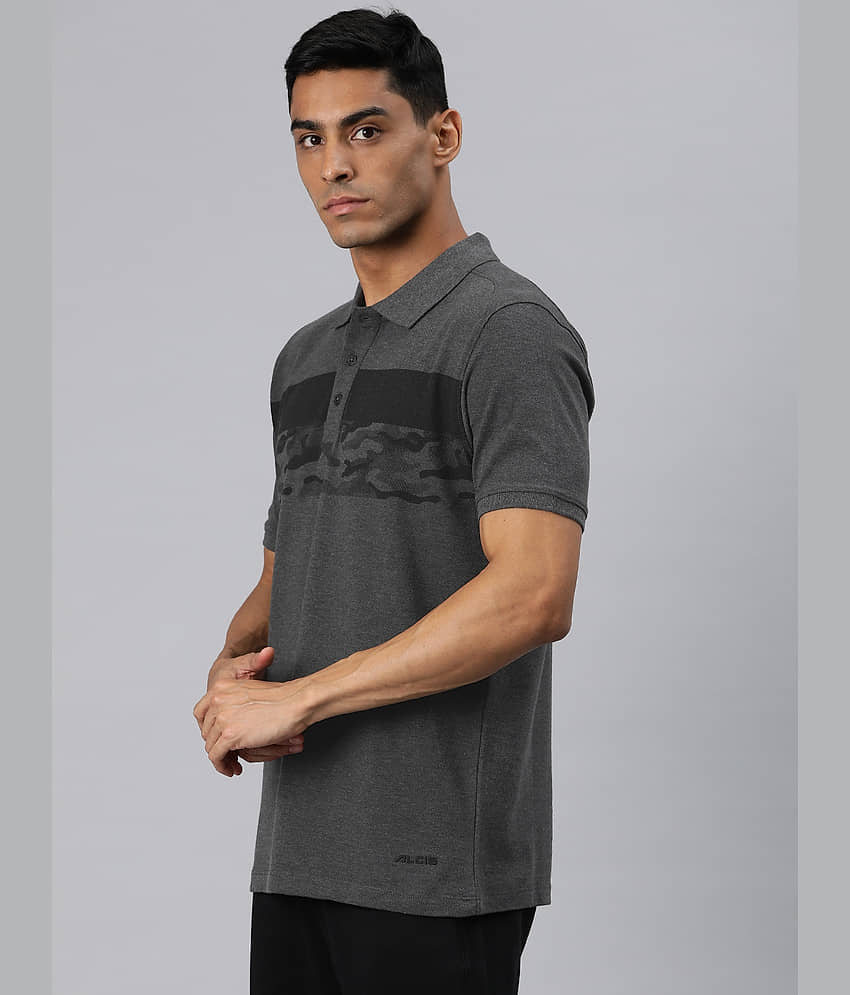 Alcis Grey Melange Cotton Regular Fit Men's Sports T-Shirt ( Pack of 1 ) view 2