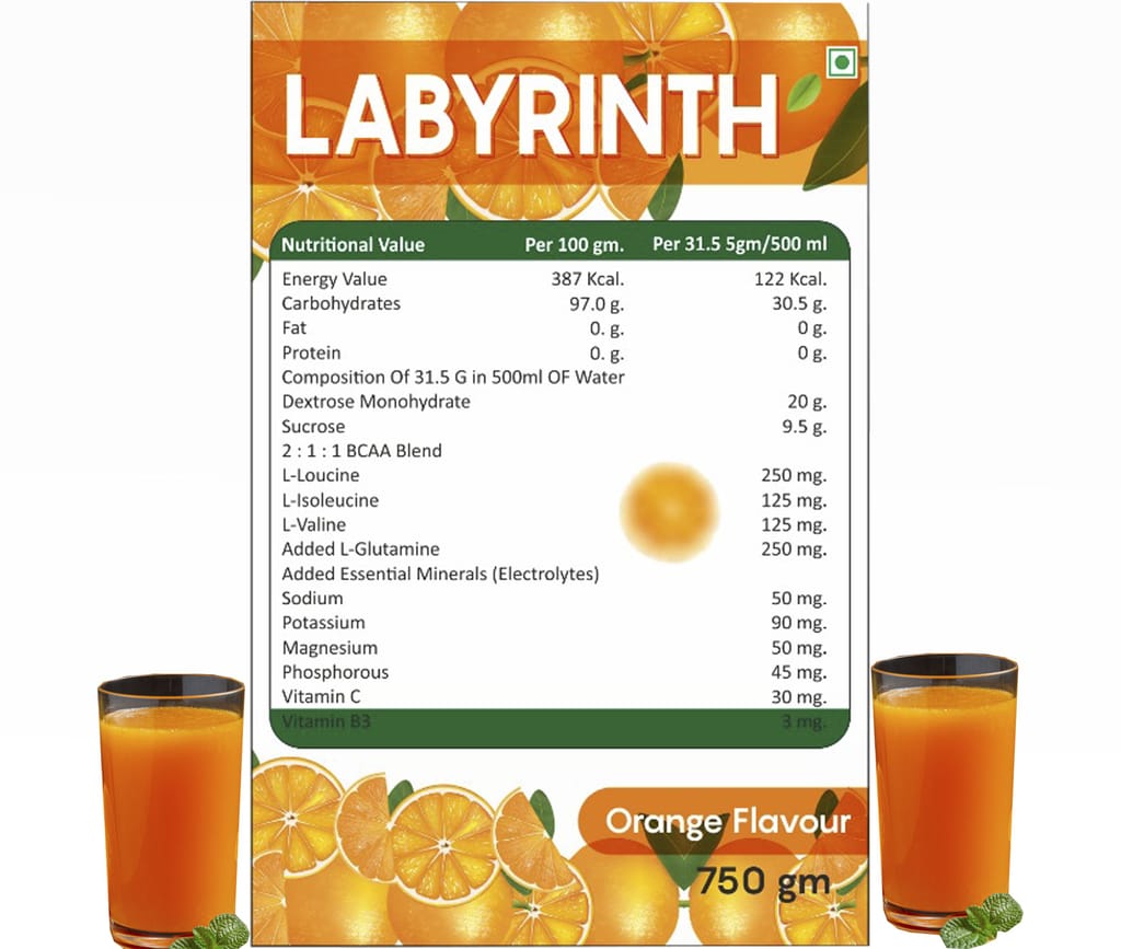 Labyrinth Instant Sparkling Energy Booster Orange Flavour 750gm view 2