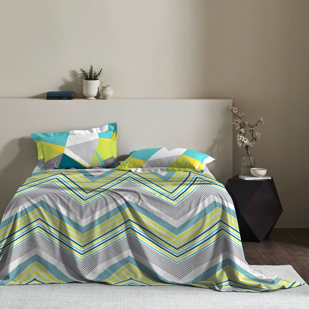 Trident Carnival Queen Bedsheet Set, 144 Thread Carnival Gifting Set, 100% Cotton, Superior Softness, Oeko-Tex Certified view 2