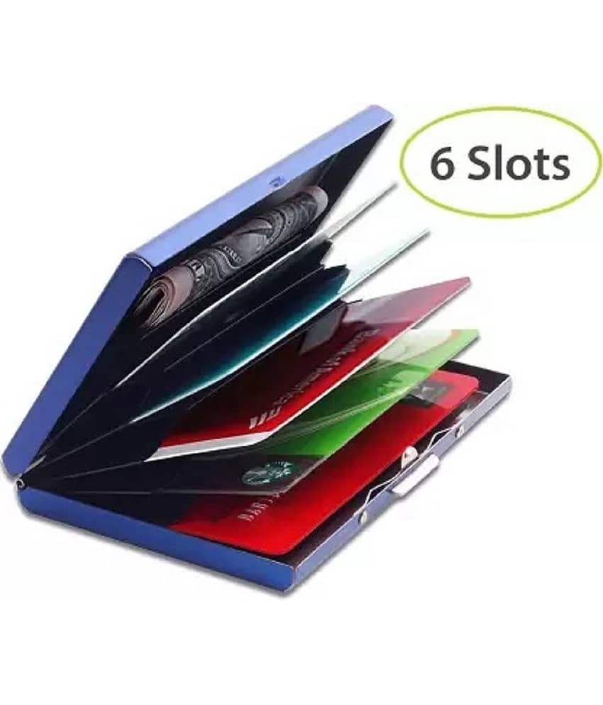 HRFSTAR Metallic Solid Men's Regular Wallet With 6 Slots For Card ( Blue , Pack of 1 ) view 2